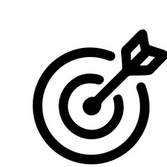 Poster - Outline Stroke Target Icon with Arrow Goal Achievement Business Concept