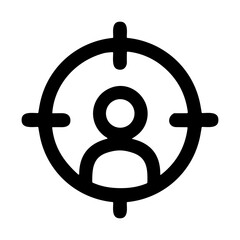 Poster - Simple Line Human Target Focus Aiming Selection Business Icon Illustration