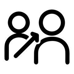 Poster - Simple Line Style User Referral Symbol Person Transfer Icon Illustration