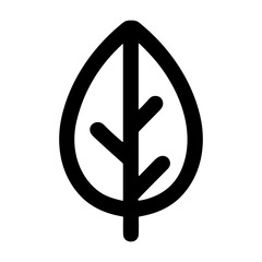 Poster - Simple Line Drawing Leaf Outline Symbol Nature Element Icon Graphic