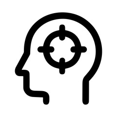 Poster - Simple Outline Human Head Target Aim Focus Goal Icon Design