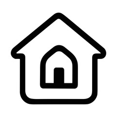 Poster - Simple Outline Home Symbol Shape Sign UI UX Icon Graphic