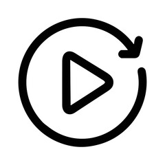 Poster - Minimalist Simple Play Symbol with Arrow in Circle Shape Icon