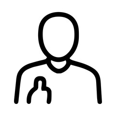 Poster - Simple Outline Single Person Human Body with Pacifier Icon