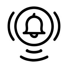 Poster - Simple Outline Notification Bell Ringing Alert Minimalist Line Art Icon