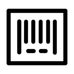 Poster - Minimalist Outline Barcode Scanner Icon in a Black Square Shape