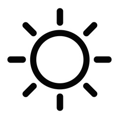 Poster - Minimalist Outline Sunburst Sun Light Energy Climate Icon Shape Graphic
