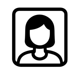Poster - Simple Line Art Avatar Woman Profile Picture User Interface Icon
