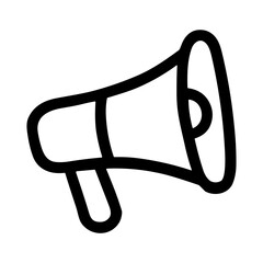 Poster - Simple Line Art Megaphone Icon Announcement Communication and Promotion Symbol