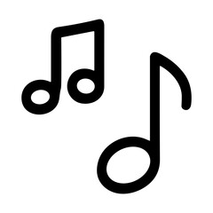 Poster - Simple Line Musical Note Sign Shape Element Icon Illustration