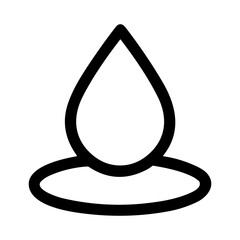 Poster - Simple Line Drawing Water Drop Falling into a Puddle Symbol Icon