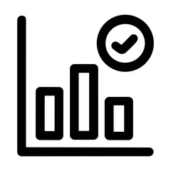 Poster - Minimalist Outline Growth Chart With Check Mark Approval Statistics Icon
