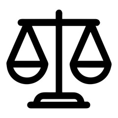 Poster - Simple Outline Law Justice Balance Scale Minimalist Icon Symbol Design