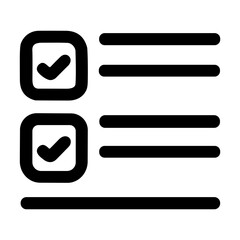Poster - Simple Outline Checklist with Checked Boxes and List Lines Icon