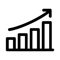Poster - Minimalist Outline Graph Bar Increasing Arrow Business Finance Chart Icon