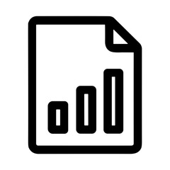 Poster - Simple Outline Style Report Icon With Bar Chart Document Symbol
