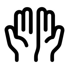 Poster - Simple Line Open Hands Prayer Icon Gesture Symbol Illustration