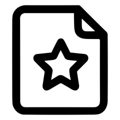 Poster - Simple Bold Outline Star on Paper File Document Icon