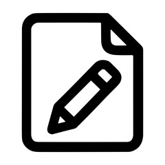 Poster - Simple Outline Document with Pencil Icon for Editing and Writing
