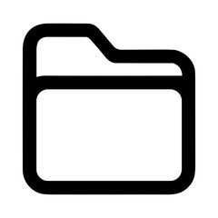 Poster - Simple Line Drawing Folder Outline Blank Icon Data Storage Symbol