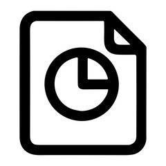 Poster - Simple Line Style Pie Chart Data Document Information Icon