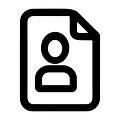 Poster - Simple Outline Person Account Document Flat Design Style Icon