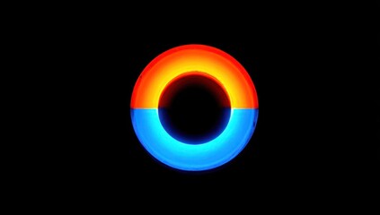 Poster - Colorful circular design against a black background.