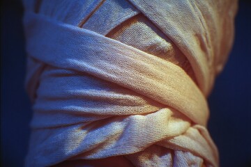 Poster - Wrapped fabric creating a unique texture shows intricate layering and shading at a close range during artistic craft activity