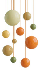 Fototapete - Harmonious Spheres Suspended in Space a Study in Color and Light on Transparent Canvas