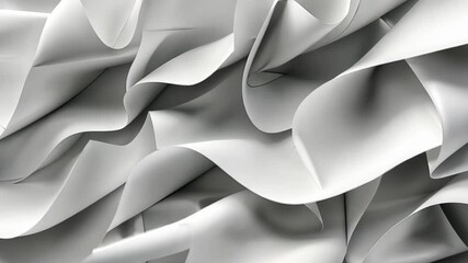 Poster - Detailed view of crumpled white fabric revealing complex textures and patterns that evoke a sense of movement and artistry