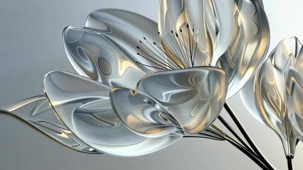 Poster - Beautifully crafted glass flowers showcase intricate details and a stunning design, creating a serene atmosphere in any space