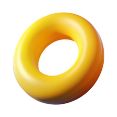 Poster - 3d rendered yellow torus on black background with smooth gradient and modern artistic style