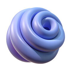 Leinwandbilder - 3D Rendered Swirl Shape Abstract Design Element Decorative Object Isolated Transparent Style