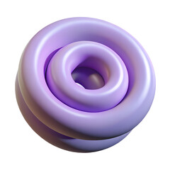 Leinwandbilder - 3D Rendered Swirl Shape Abstract Design Element Decorative Object Isolated Transparent