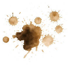 Poster - Coffee Stain Splatter Design on Transparent Backdrop for Creative Graphic Projects