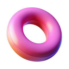 Poster - Abstract gradient pink torus with smooth surface isolated on black background