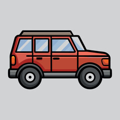 Aufkleber - Simple Black SUV Icon with Clean Outlines for Automotive Design