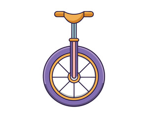 Aufkleber - Simple Slate Gray Line Icon of a Unicycle One Wheel Cycle Design