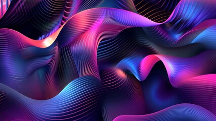 Poster - Vibrant waves of color swirl and undulate, showcasing a captivating blend of hues and patterns in a virtual environment