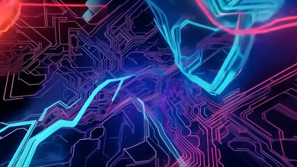 Poster - Explore a vibrant abstract design with vivid colors and intricate patterns that evoke a lively digital art atmosphere