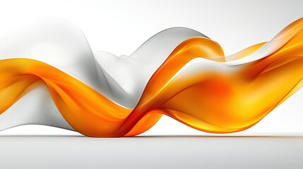 Fototapete - Abstract design with flowing, vibrant orange and gray shapes.