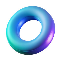 Poster - 3d rendered blue and purple torus shape against a black background abstract design