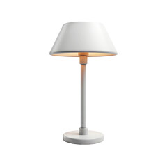 Poster - A white lamp with a white lampshade on a white base against lighting up on transparent background
