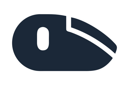 Computer mouse icon silhouette, Single computer mouse, sleek and modern silhouette vector design