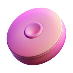 Fototapete - 3d rendered pink donut shape with a hole against a black background for design elements