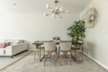 Aufkleber - Living rooms and dining rooms, with their tables and chairs, are the heart of many homes, serving as central spaces for family gatherings, entertaining, and daily life