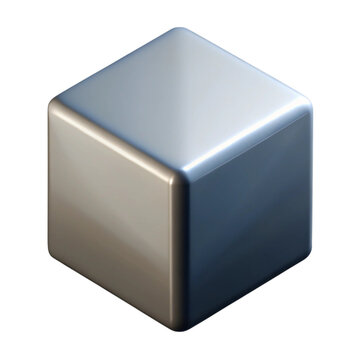 3d rendered silver cube with rounded edges isolated on a black background