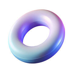 Poster - 3d rendered torus with modern iridescent colors and a smooth gradient on black background