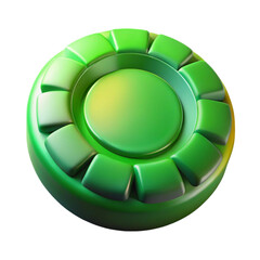 Fototapete - Abstract green 3d rendered geometric design with shiny smooth surfaces and modern aesthetics