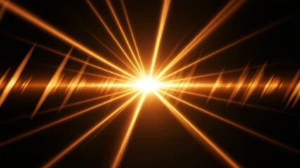 Poster - A bright orange starburst lens flare creates a radiant glow against a dark background